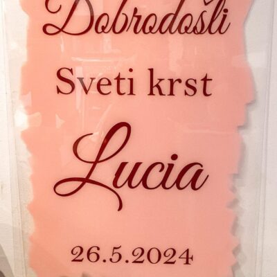 tabla dobrodošlice za sveti krst